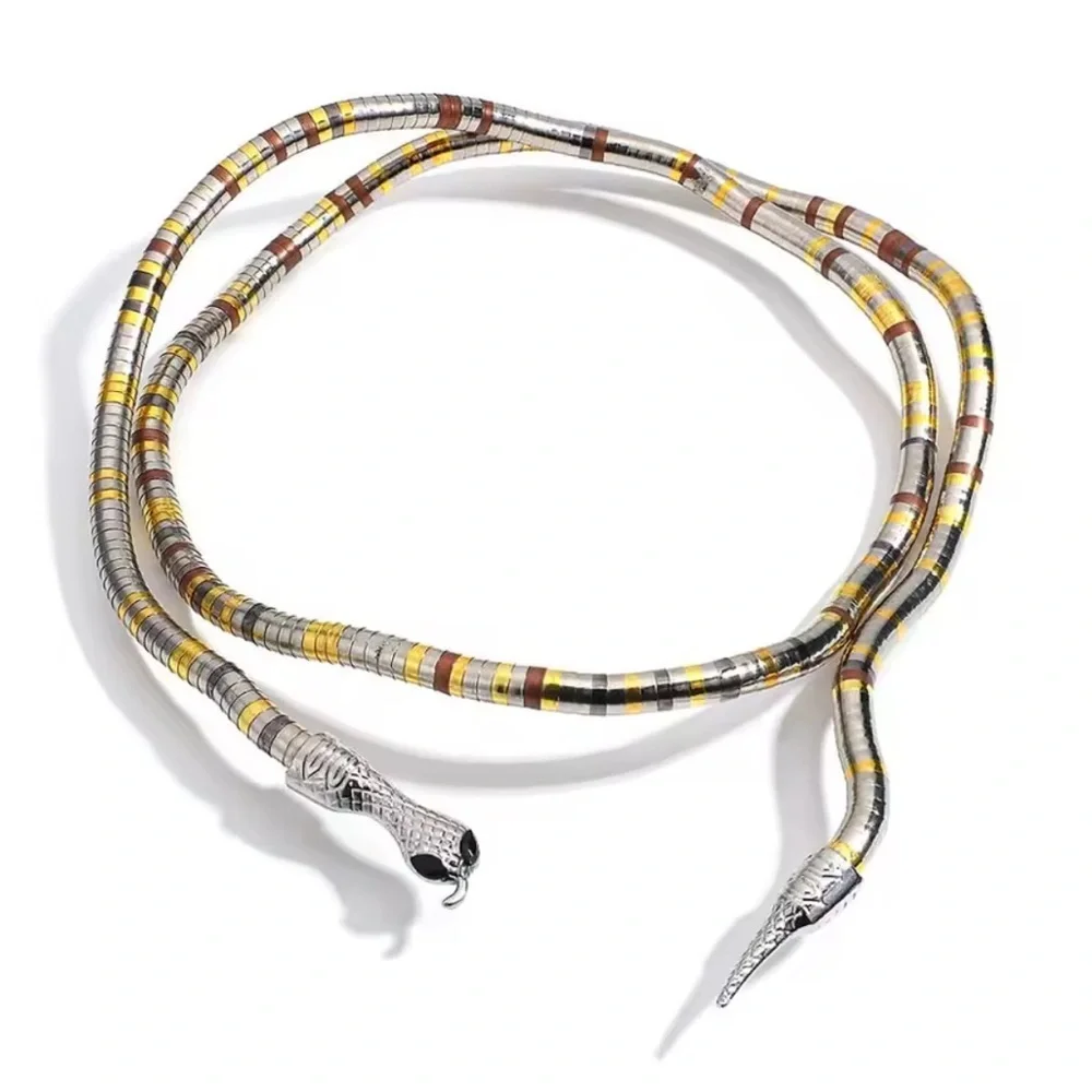 Multi Anthropologie Serpent serpentine Gold and Silver Snake Necklace - Picture 9 of 11